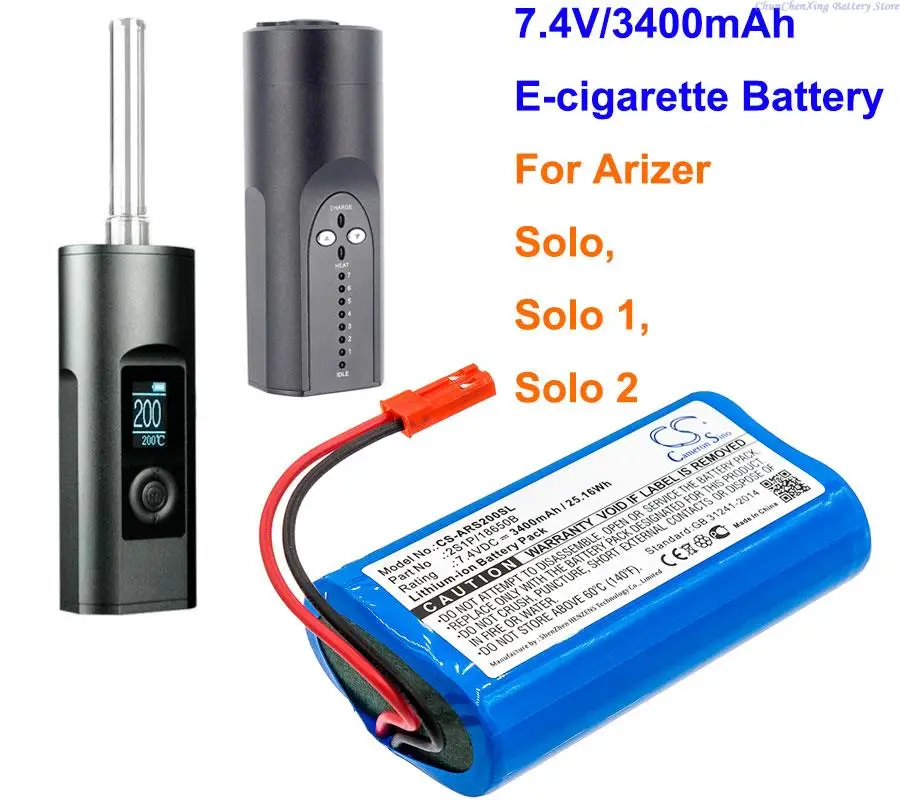 OrangeYu 3400mAh E-cigarette Battery 2S1P/18650B for Arizer Solo, Solo 1, Solo 2
OrangeYu 3400mAh E-cigarette Battery 2S1P/18650B for Arizer Solo, Solo 1, Solo 2