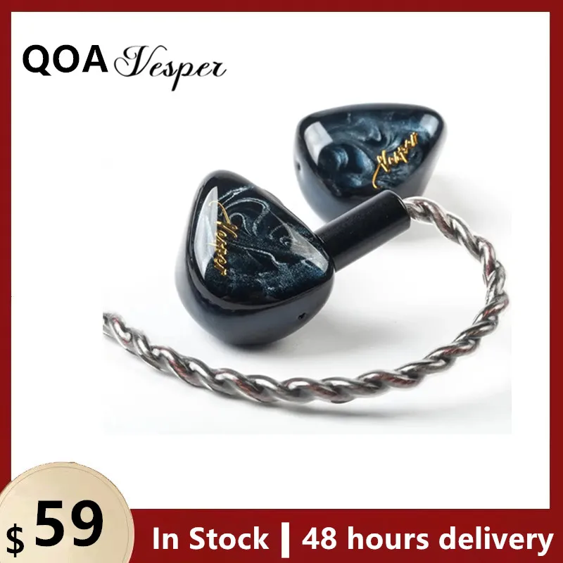 

QOA Vesper In-Ear Earphone IEM 1BA+1DD Hybrid Driver Headset DJ Monitor Earbuds With 2 Pin 0.78mm Detachable Cable KINERA YH623