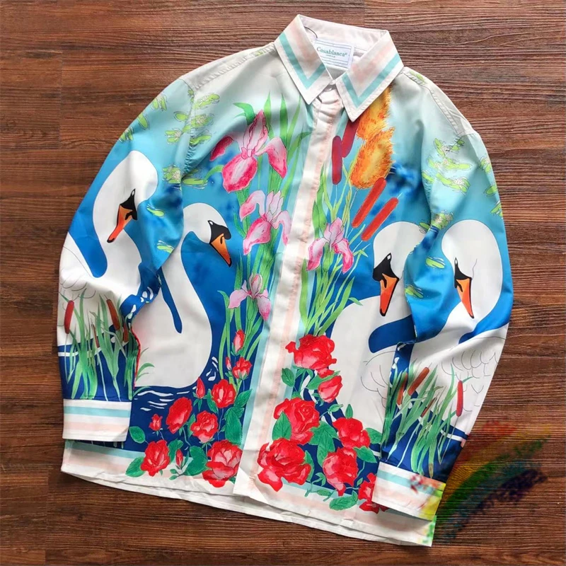 Swan Print Casablanca Shirts Men Women High Quality Digital Direct Spray Printing Shirt Top Tees
Swan Print Casablanca Shirts Men Women High Quality Digital Direct Spray Printing Shirt Top Tees