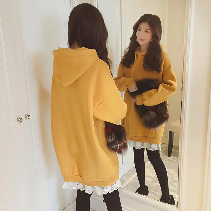 2021 Korean Autumn And Winter New Stitched Lace Hooded Plush Thickened Women's Medium And Long Sleeved Loose Coat QEA0
2021 Korean Autumn And Winter New Stitched Lace Hooded Plush Thickened Women's Medium And Long Sleeved Loose Coat QEA0