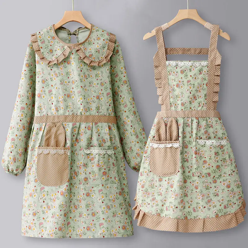Women's Long Sleeve Cotton Canvas Aprons, Household Kitchen Cooking, Women's Apron, Adult Work Clothes with Portable Pocket, Win
Women's Long Sleeve Cotton Canvas Aprons, Household Kitchen Cooking, Women's Apron, Adult Work Clothes with Portable Pocket, Win