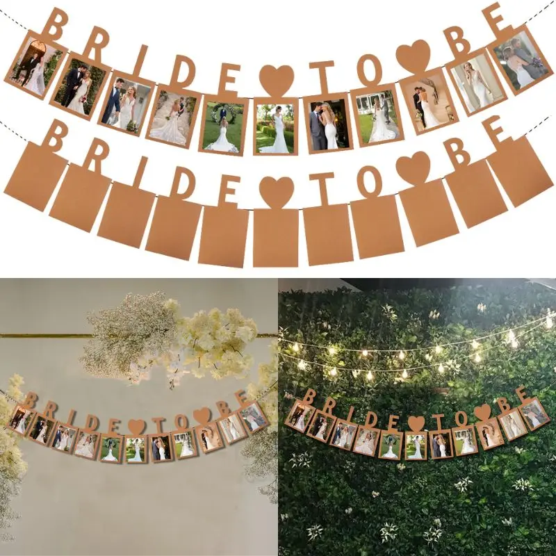 

1set Rose Gold Bride To Be Photo Frame Banner Wedding Bridal Shower Engagement Garland Bunting Bachelorette Party Decorations