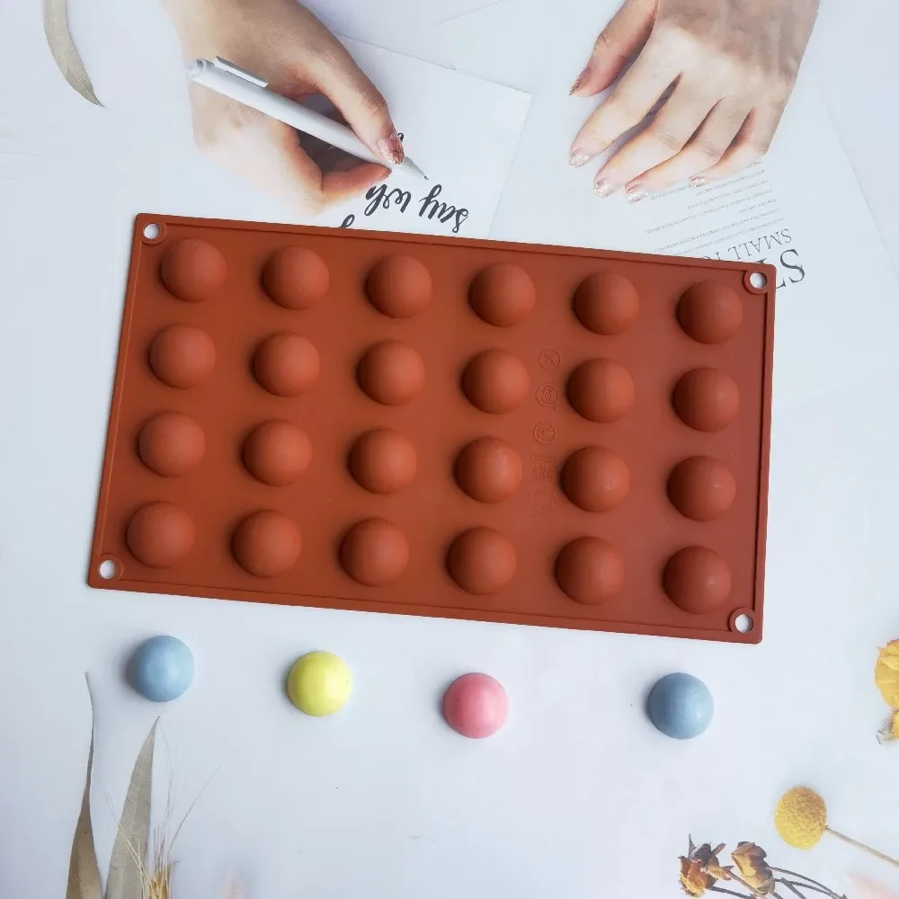 24 Holes Semicircle Pudding Mold Hemisphere Silicone Chocolate Mould Jelly Dessert Cake Baking Decorative Tools
24 Holes Semicircle Pudding Mold Hemisphere Silicone Chocolate Mould Jelly Dessert Cake Baking Decorative Tools