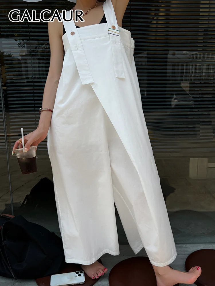 GALCAUR Solid Loose Jumpsuit For Women Square Collar Sleeveless High Waist Summer Casual Irregular Wide Leg Jumpsuits Female New
GALCAUR Solid Loose Jumpsuit For Women Square Collar Sleeveless High Waist Summer Casual Irregular Wide Leg Jumpsuits Female New