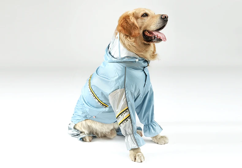 Full Body Raincoat With Hood And Tail For Large Dogs Full Body Raincoat With Hood And Tail For Large Dogs