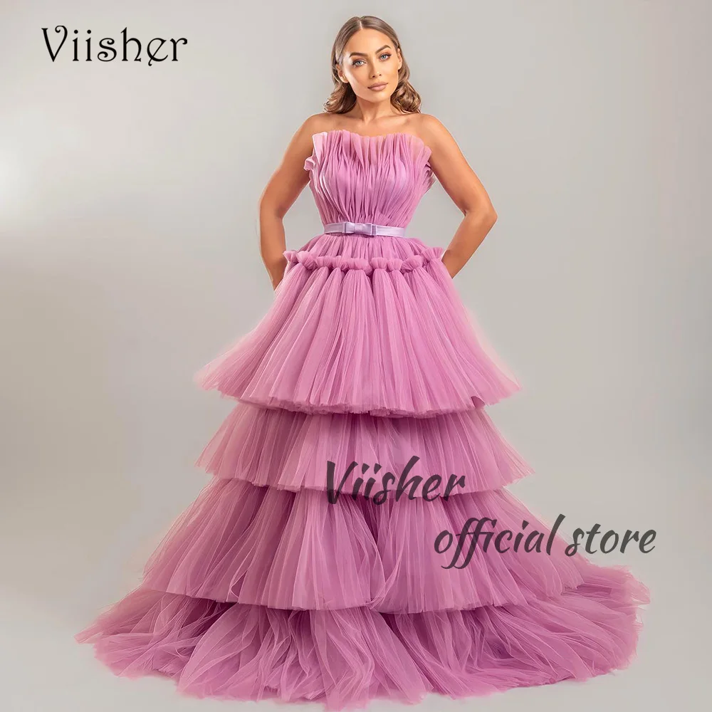 Viisher Purple Tulle Prom Dresses for Women Tiered Pleats Long Evening Party Dress Customized Dubai Celebrate Event Dress
Viisher Purple Tulle Prom Dresses for Women Tiered Pleats Long Evening Party Dress Customized Dubai Celebrate Event Dress