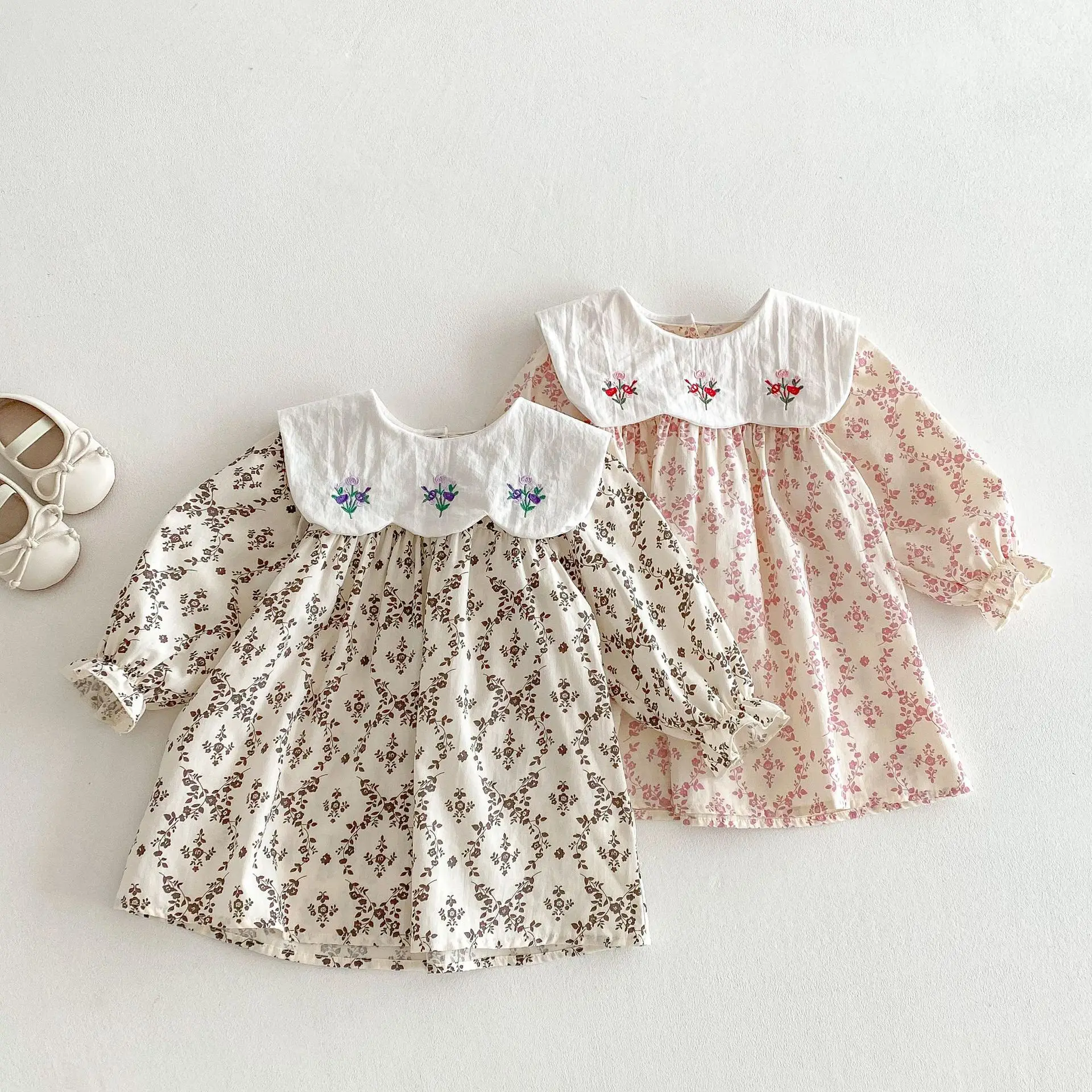 2025 Autumn New Girls Casual Dress Children Large Collar Flower Embroidery Dress Cotton Baby Girl Floral Princess Dress 23 S2e8dcc38c57d436aa25fc97330d9ea5aR