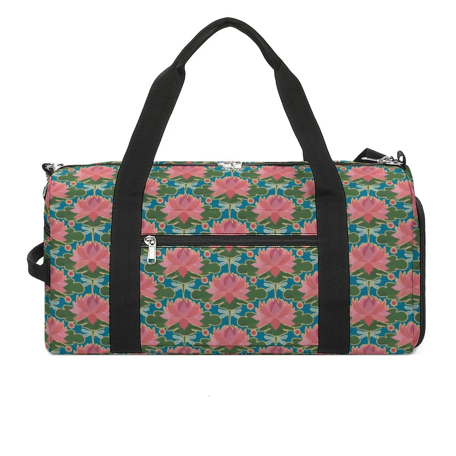 Pink Water Lily Sports Bags Blue Dragonflies Travel Training Gym Bag Gym Accessories Novelty Handbags Men's Outdoor Fitness Bag
Pink Water Lily Sports Bags Blue Dragonflies Travel Training Gym Bag Gym Accessories Novelty Handbags Men's Outdoor Fitness Bag