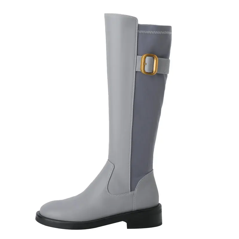 Concise Women Knee High Boots Genuine Leather Long Boots Office Ladies Thick Med Heels Autumn Winter Motorcycle Shoes Woman
Concise Women Knee High Boots Genuine Leather Long Boots Office Ladies Thick Med Heels Autumn Winter Motorcycle Shoes Woman