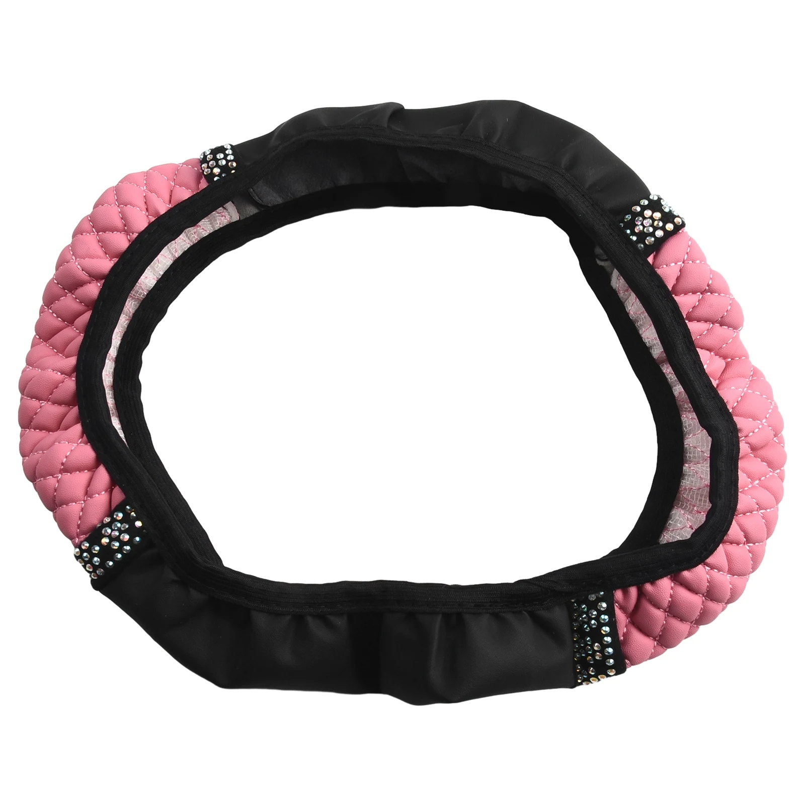 Steering Cover Fashionable Bling Leather Rhinestone Car Steering Wheel Cover with Shoulder Pads Pink Comfortable
Steering Cover Fashionable Bling Leather Rhinestone Car Steering Wheel Cover with Shoulder Pads Pink Comfortable