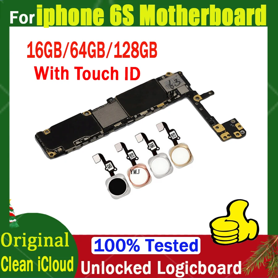 For iphone 6S 6 S Motherboard With/No Touch ID Mainboard With System full Chips Tested Good Working Logic Board No ID Account
For iphone 6S 6 S Motherboard With/No Touch ID Mainboard With System full Chips Tested Good Working Logic Board No ID Account