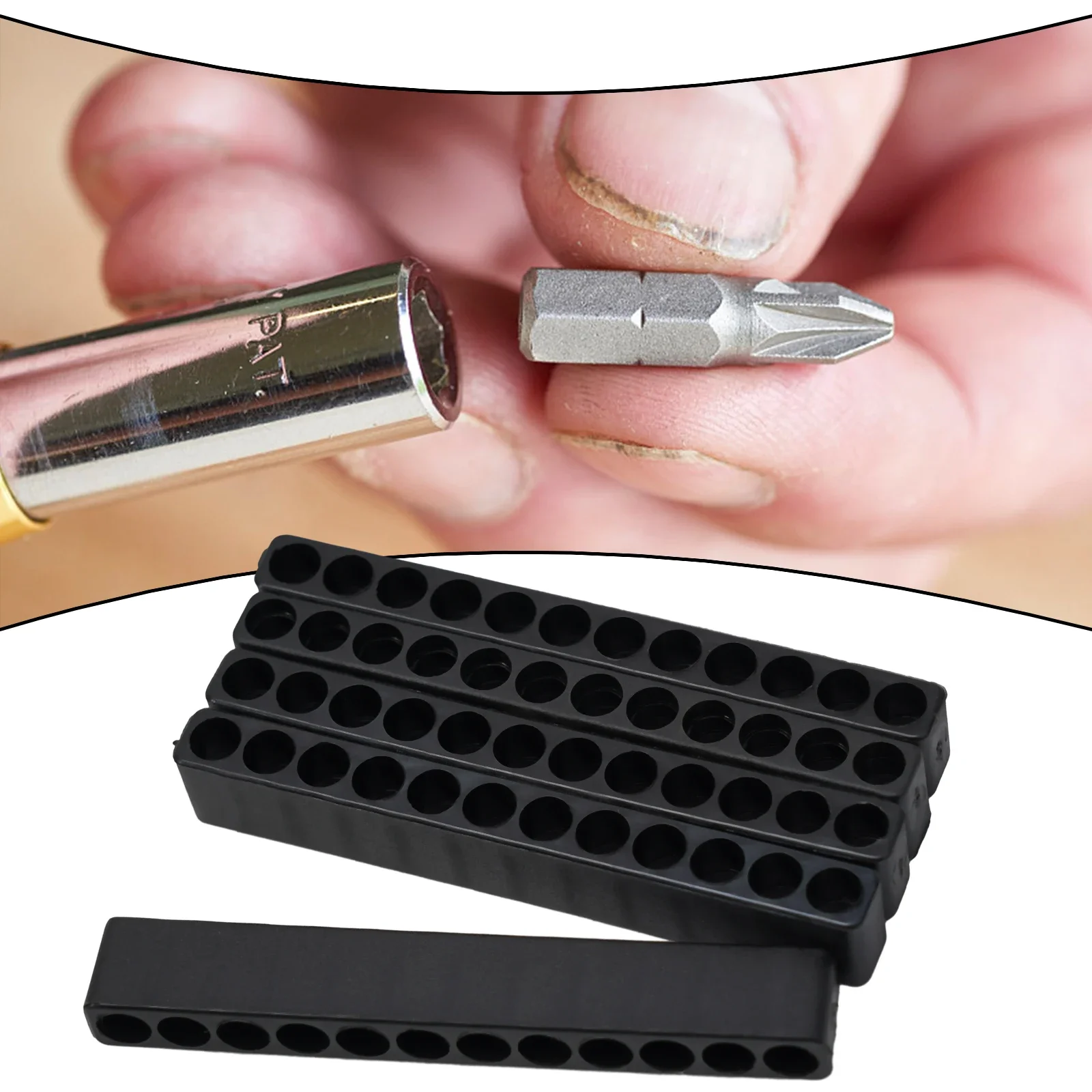5pcs Screwdriver Bit Holder 12 Hole 1/4 Hex Shank Black Screwdriver Plastic Screwdriver Storage Power Tool Accessories
5pcs Screwdriver Bit Holder 12 Hole 1/4 Hex Shank Black Screwdriver Plastic Screwdriver Storage Power Tool Accessories
