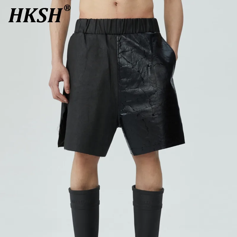 HKSH Spring Summer New Dark Coated Wax Face Men's Tide Punk Color Contrast Shorts Women's Split Profile Loose Wide Leg HK0849
HKSH Spring Summer New Dark Coated Wax Face Men's Tide Punk Color Contrast Shorts Women's Split Profile Loose Wide Leg HK0849
