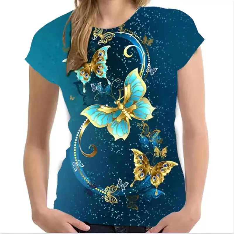 Fashion Women's T-Shirts Butterfly Y2k Female Tops Clothing Summer 3D Sleeve Print Tees Harajuku Kawaii Oversized Loose T Shirts
Fashion Women's T-Shirts Butterfly Y2k Female Tops Clothing Summer 3D Sleeve Print Tees Harajuku Kawaii Oversized Loose T Shirts