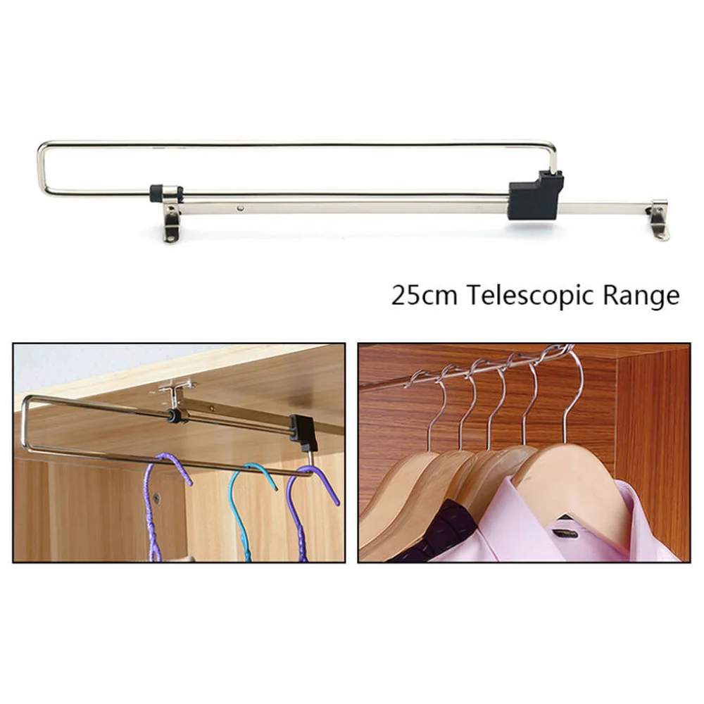 Wardrobe Pull Out Clothes Hanger Rail Extending Rack, Heavy Duty, Twin Sliding Bars, Space Saving Storage Solution
Wardrobe Pull Out Clothes Hanger Rail Extending Rack, Heavy Duty, Twin Sliding Bars, Space Saving Storage Solution