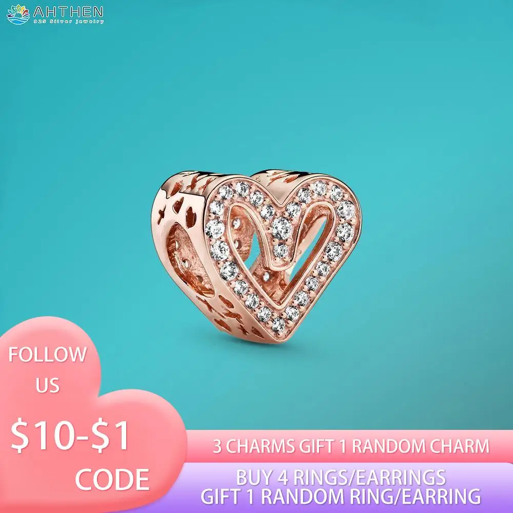 Ahthen S925 Silver Beads Sparkling RoseFreehand Heart Charm fit Original Pandora Bracelets DIY Jewelry for Women
Ahthen S925 Silver Beads Sparkling RoseFreehand Heart Charm fit Original Pandora Bracelets DIY Jewelry for Women