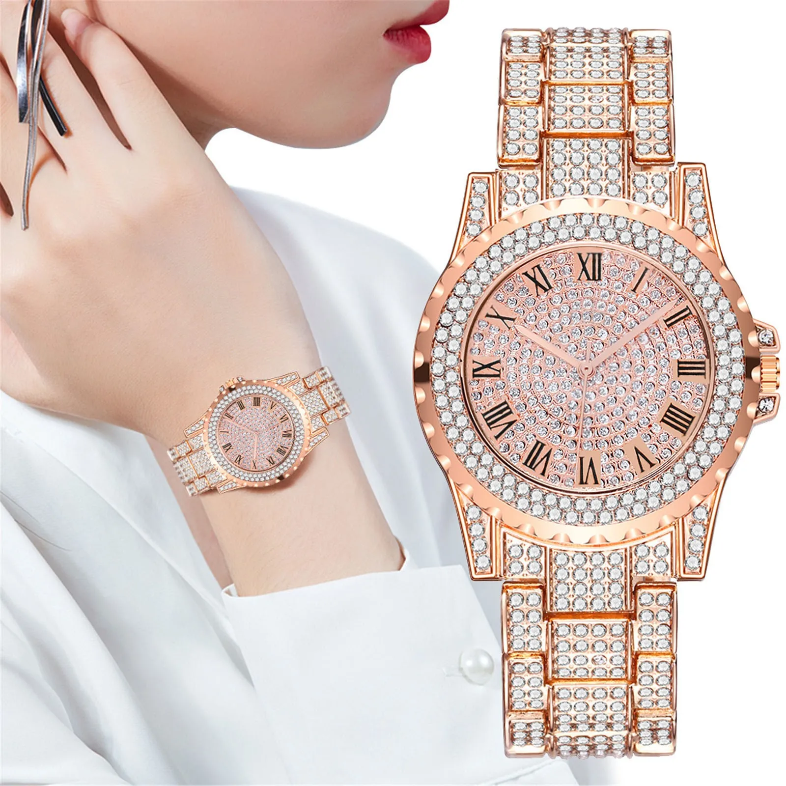 

Women Luxury Round Crystal Dial Glass Watch Colorful Ladies Stainless Steel Mesh strap Watches Quartz Fashion relogio feminino