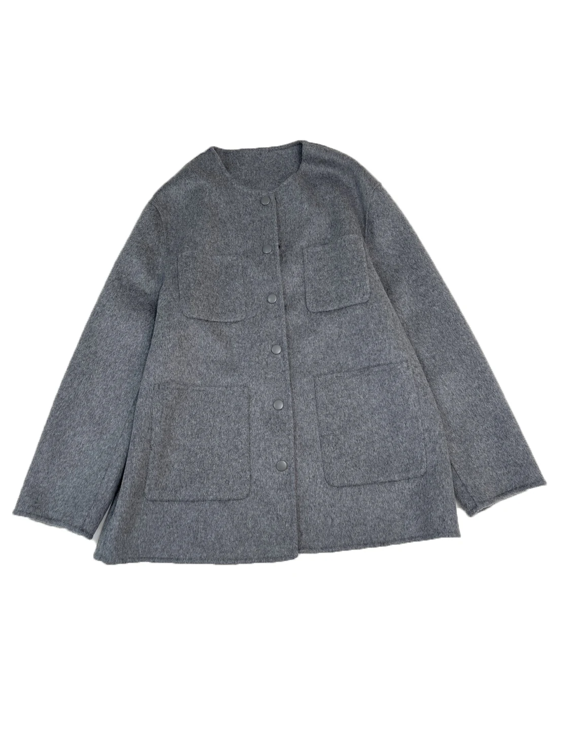 Pocket Round Collar Coat Fashion Simple Comfortable Hundred 2024 Autumn and Winter New 1027
Pocket Round Collar Coat Fashion Simple Comfortable Hundred 2024 Autumn and Winter New 1027