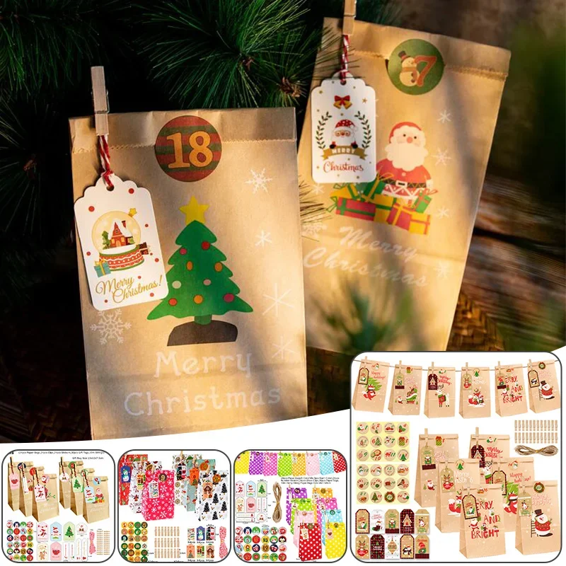 24pcs/Set Kraft Paper Bags with Stickers Snowflake Cookie Food Bag Merry Christmas Candy Gift Bag Xmas Decoration Packing
24pcs/Set Kraft Paper Bags with Stickers Snowflake Cookie Food Bag Merry Christmas Candy Gift Bag Xmas Decoration Packing