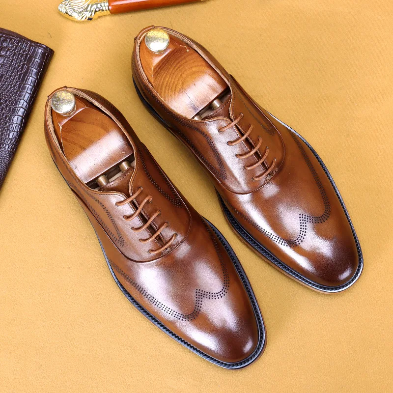 Mens Oxford Shoes Black Brown Derby Design Genuine Cow Leather Dress Shoes Formal Business Office Lace Up Wedding Shoes For Men
Mens Oxford Shoes Black Brown Derby Design Genuine Cow Leather Dress Shoes Formal Business Office Lace Up Wedding Shoes For Men