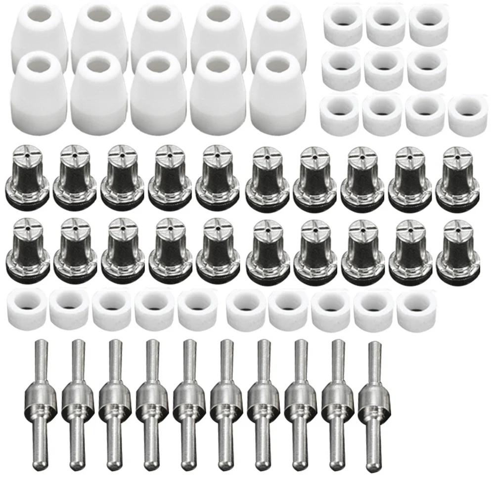 60Pcs PT31 Plasma Cutter Electrode Tips Cup Consumables Extended Nickel Plated Kit for HYC45D HYC50D CUT50 PLC50D HYC410
60Pcs PT31 Plasma Cutter Electrode Tips Cup Consumables Extended Nickel Plated Kit for HYC45D HYC50D CUT50 PLC50D HYC410