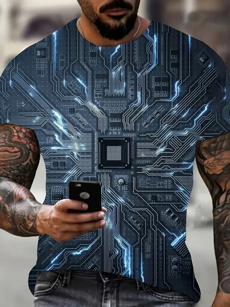 

Мужская футболка с коротким рукавом и 3D-принтом графики