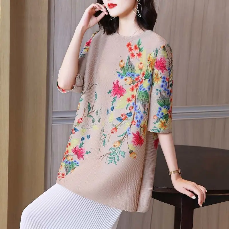 Casual T Shirt Female 2023 Summer Ruffled Print Loose Style Round Neck Half Sleeves Slim Foreign Versatile T Shirt Female Top
Casual T Shirt Female 2023 Summer Ruffled Print Loose Style Round Neck Half Sleeves Slim Foreign Versatile T Shirt Female Top