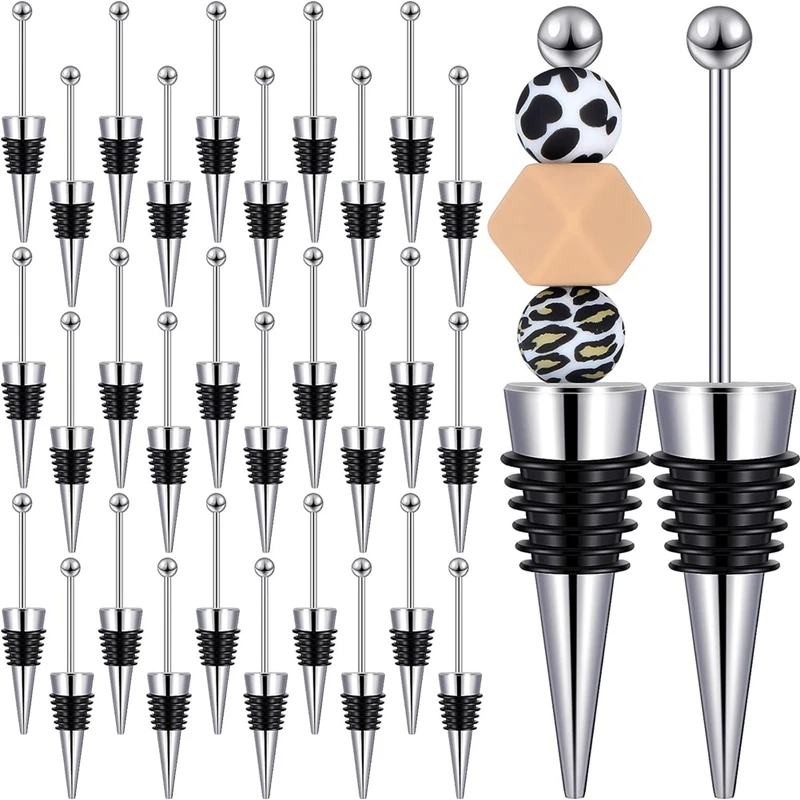 30 Pieces Beadable Wine Stoppers For Wine Bottles Decorative Beaded Wine Bottle Stopper Reusable Alloy Wine Saver Easy Install
30 Pieces Beadable Wine Stoppers For Wine Bottles Decorative Beaded Wine Bottle Stopper Reusable Alloy Wine Saver Easy Install