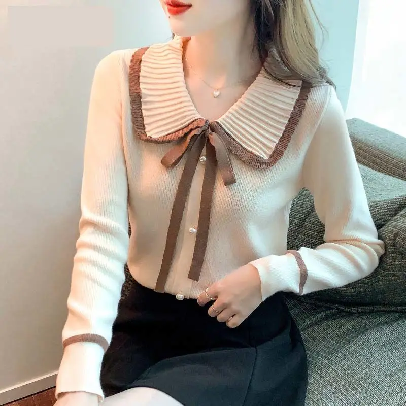 New Women Autumn Clothes Female Long Sleeve Doll Collar Bottoming Fashion Loose Ladies Knitted Casual Sweater Top G544
New Women Autumn Clothes Female Long Sleeve Doll Collar Bottoming Fashion Loose Ladies Knitted Casual Sweater Top G544