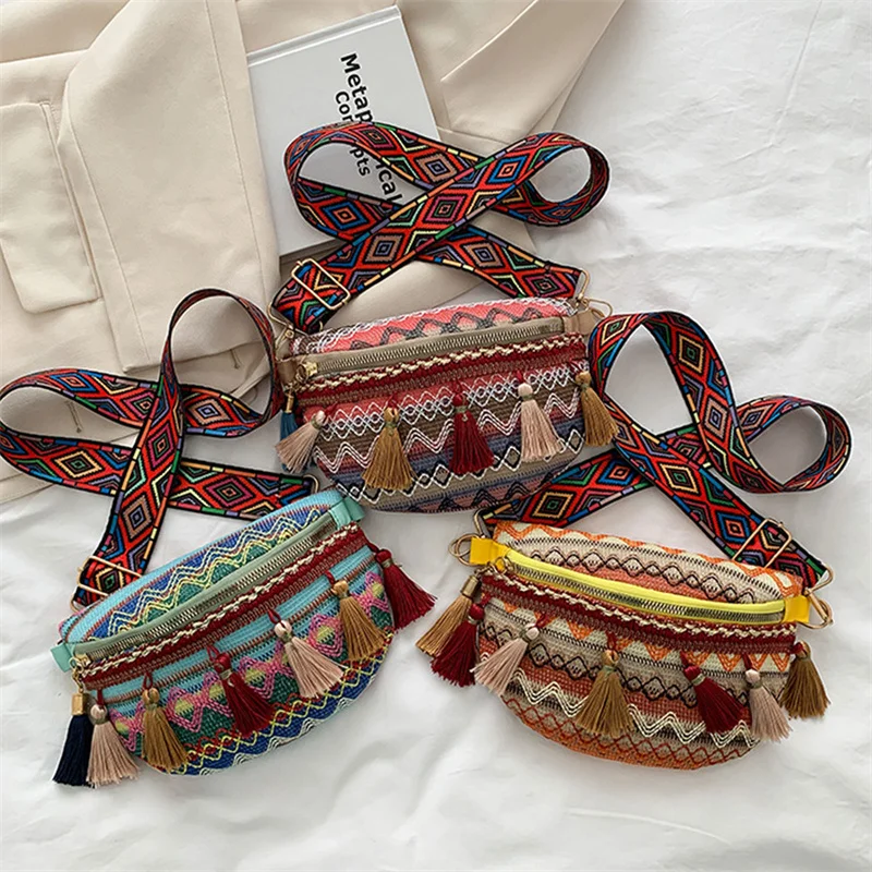 Canvas Woven Messenger Bag Women's Tassel Waist Bag Retro Leather Shoulder Bag Xinkan Ladies Shoulder Bag Fashion Trend
Canvas Woven Messenger Bag Women's Tassel Waist Bag Retro Leather Shoulder Bag Xinkan Ladies Shoulder Bag Fashion Trend