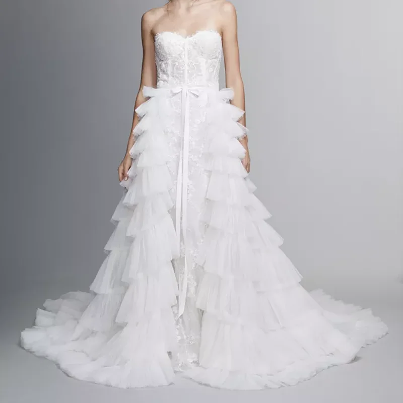 Elegant Wedding Skirt Custom Made Tiered Tulle Bridal Detachable Skirts Long Train Ruffled Soft Tulle Prom Party Overskirt Women
Elegant Wedding Skirt Custom Made Tiered Tulle Bridal Detachable Skirts Long Train Ruffled Soft Tulle Prom Party Overskirt Women