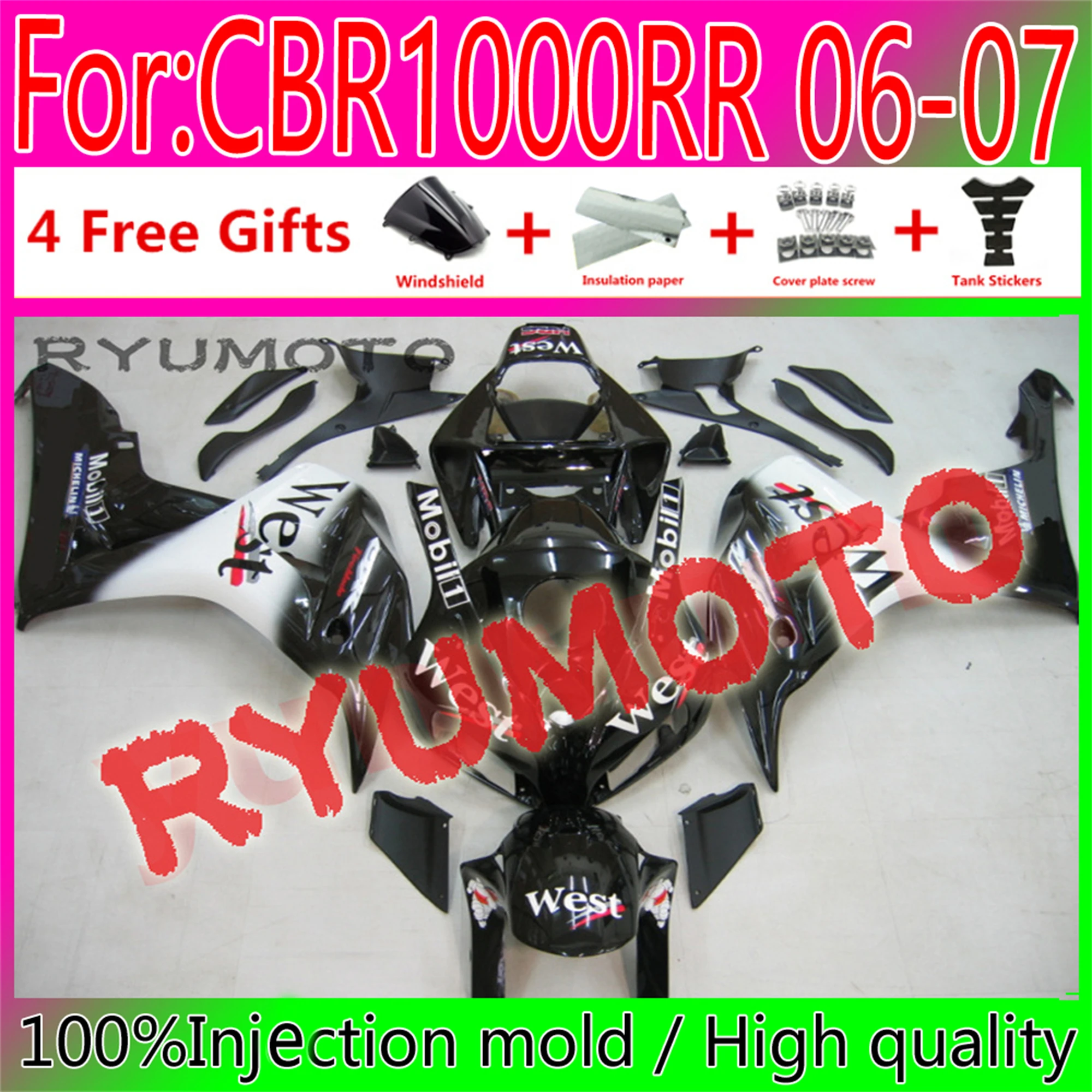 New ABS Motorcycle Injection mold Fairings Kit Fit For Honda CBR1000RR 2006 2007 cbr1000 06 07 bodywork fairing
New ABS Motorcycle Injection mold Fairings Kit Fit For Honda CBR1000RR 2006 2007 cbr1000 06 07 bodywork fairing