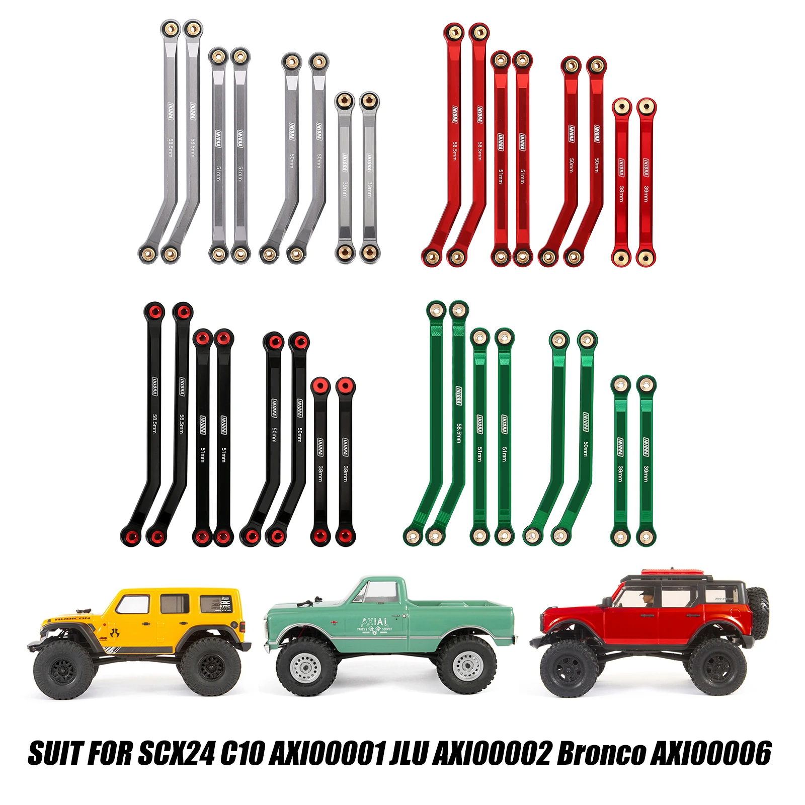 INJORA 8 шт. набор с 4 звеньями для 1/24 RC Гусеничный LWB 133,7 мм осевой SCX24 JEEP JLU AXI00001 C10 AXI00002 Ford Bronco
INJORA 8 шт. набор с 4 звеньями для 1/24 RC Гусеничный LWB 133,7 мм осевой SCX24 JEEP JLU AXI00001 C10 AXI00002 Ford Bronco