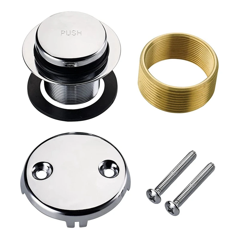 Chrome Tip Toe Bathtub Tub Drain Conversion Kit Assembly, Tub Drain Trim Kit With Two Hole Overflow Faceplate
Chrome Tip Toe Bathtub Tub Drain Conversion Kit Assembly, Tub Drain Trim Kit With Two Hole Overflow Faceplate