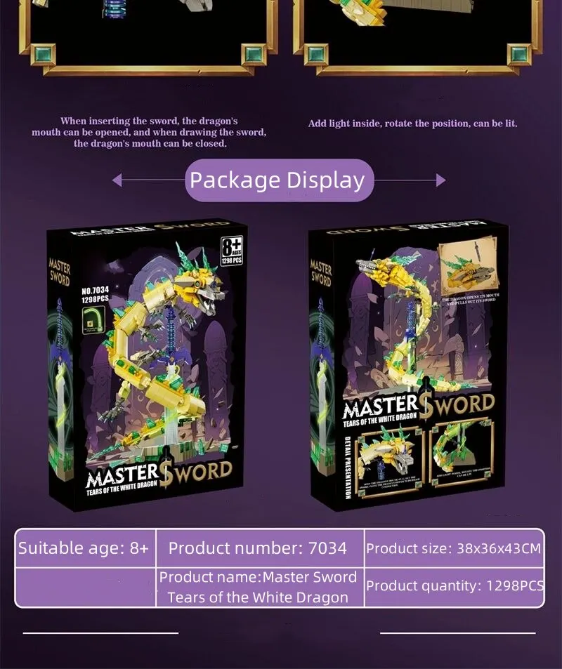 MOC Bricks Zeldaing Wild Breath Master Sword Tears of the White Dragon Desktop Ornaments Building Blocks Assembly Toy Kids Gifts MOC Bricks Zeldaing Wild Breath Master Sword Tears of the White Dragon Desktop Ornaments Building Blocks Assembly Toy Kids Gifts