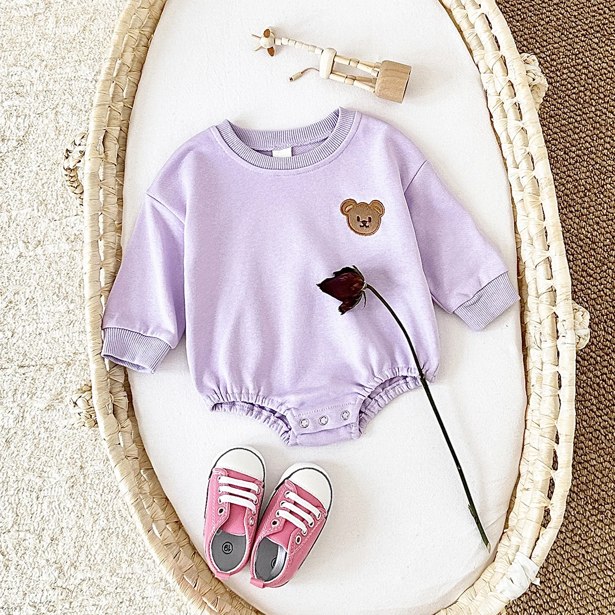 Baby Clothes Romper Long Sleeve Bear Sweatshirt Sweet Lavender Terry Cotton 0-2Y Newborn Boy Girl Bodysuits Infant Fall Winter 26 S2e9ef0cdbffe4a7492e21dad6096b1cfk