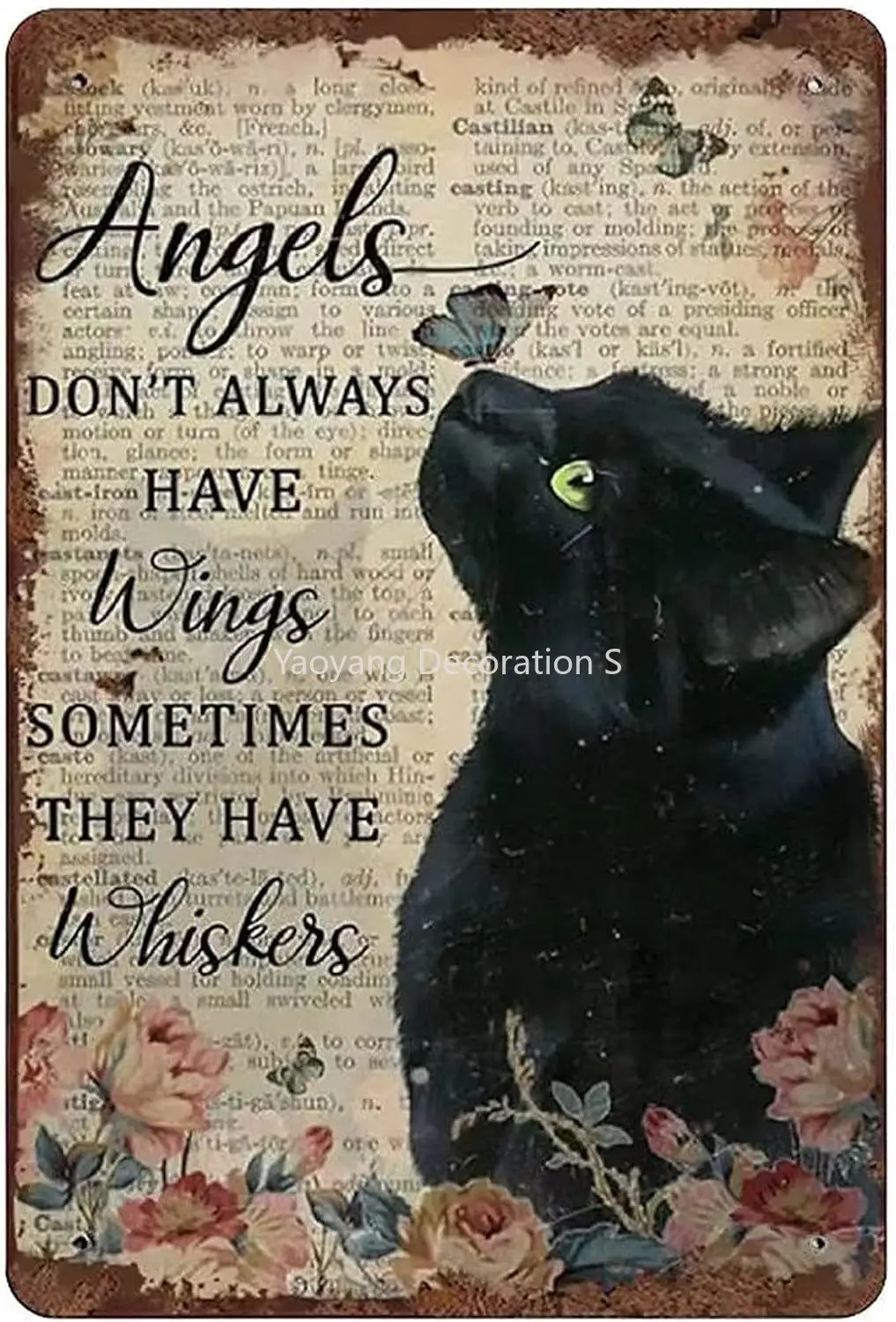 Funny Black Cat Metal Tin Sign-Angels Don't Always Have Wings Sometimes They Have Whiskers-Vintage Retro Black Cat Metal
Funny Black Cat Metal Tin Sign-Angels Don't Always Have Wings Sometimes They Have Whiskers-Vintage Retro Black Cat Metal