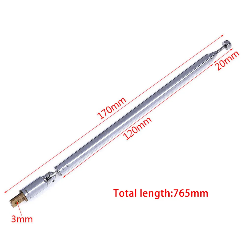 1pcs Telescopic Antenna Aerial Radio TV Replacement Instrument-specif 7 Sections Stainless Steel Folded Length 14.5cm
1pcs Telescopic Antenna Aerial Radio TV Replacement Instrument-specif 7 Sections Stainless Steel Folded Length 14.5cm