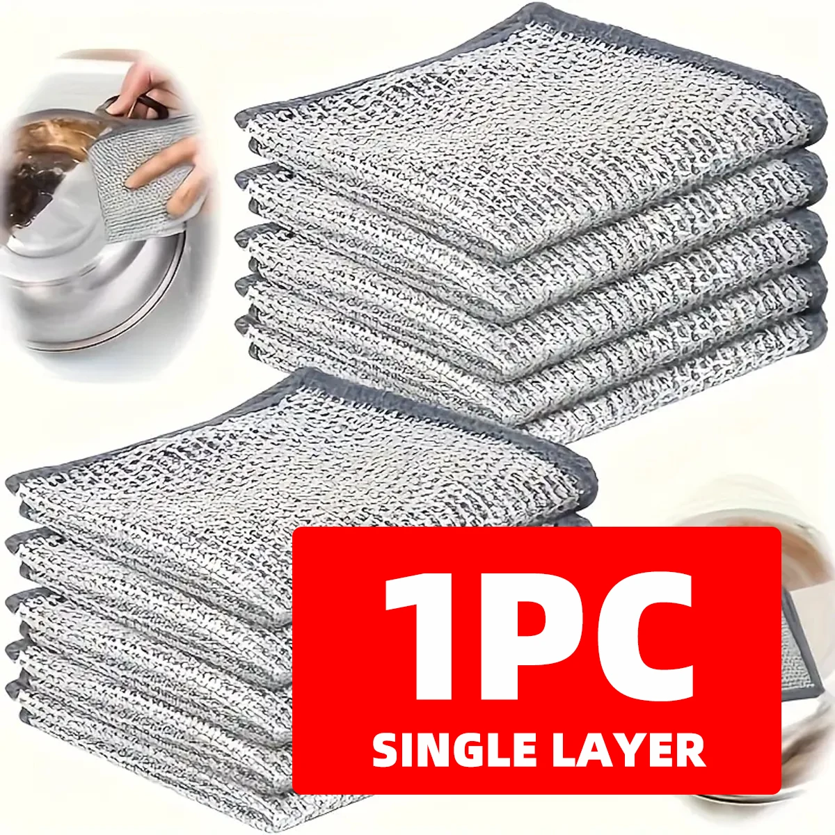 1/3/5/10 New Upgraded Single/Double-Layer Scratch Resistant Wire Dishcloths Scratch Resistant Wire Dishcloths Kitchen Cleaning 1/3/5/10 New Upgraded Single/Double-Layer Scratch Resistant Wire Dishcloths Scratch Resistant Wire Dishcloths Kitchen Cleaning