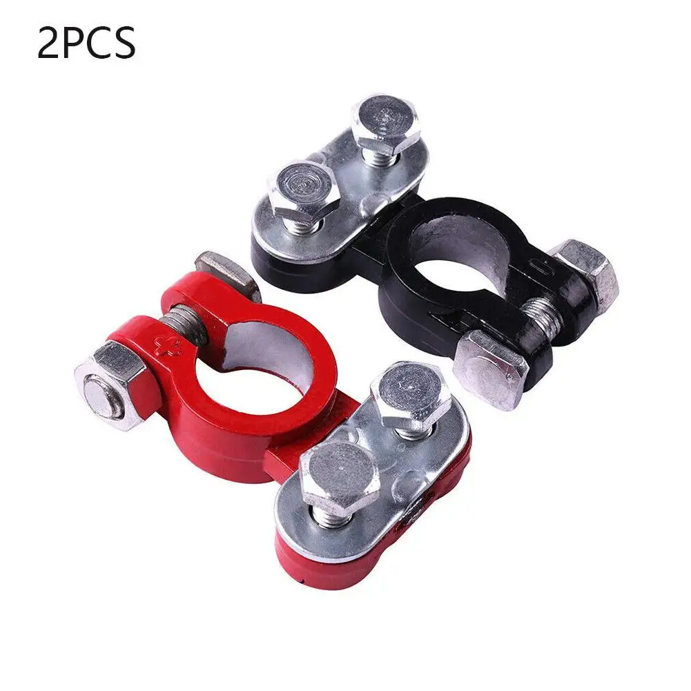 

2PCS Automotive Car Boat Truck Battery Terminal Clamp Pile Alloy Head Connector Clip Aluminum-magnesium Terminal Battery