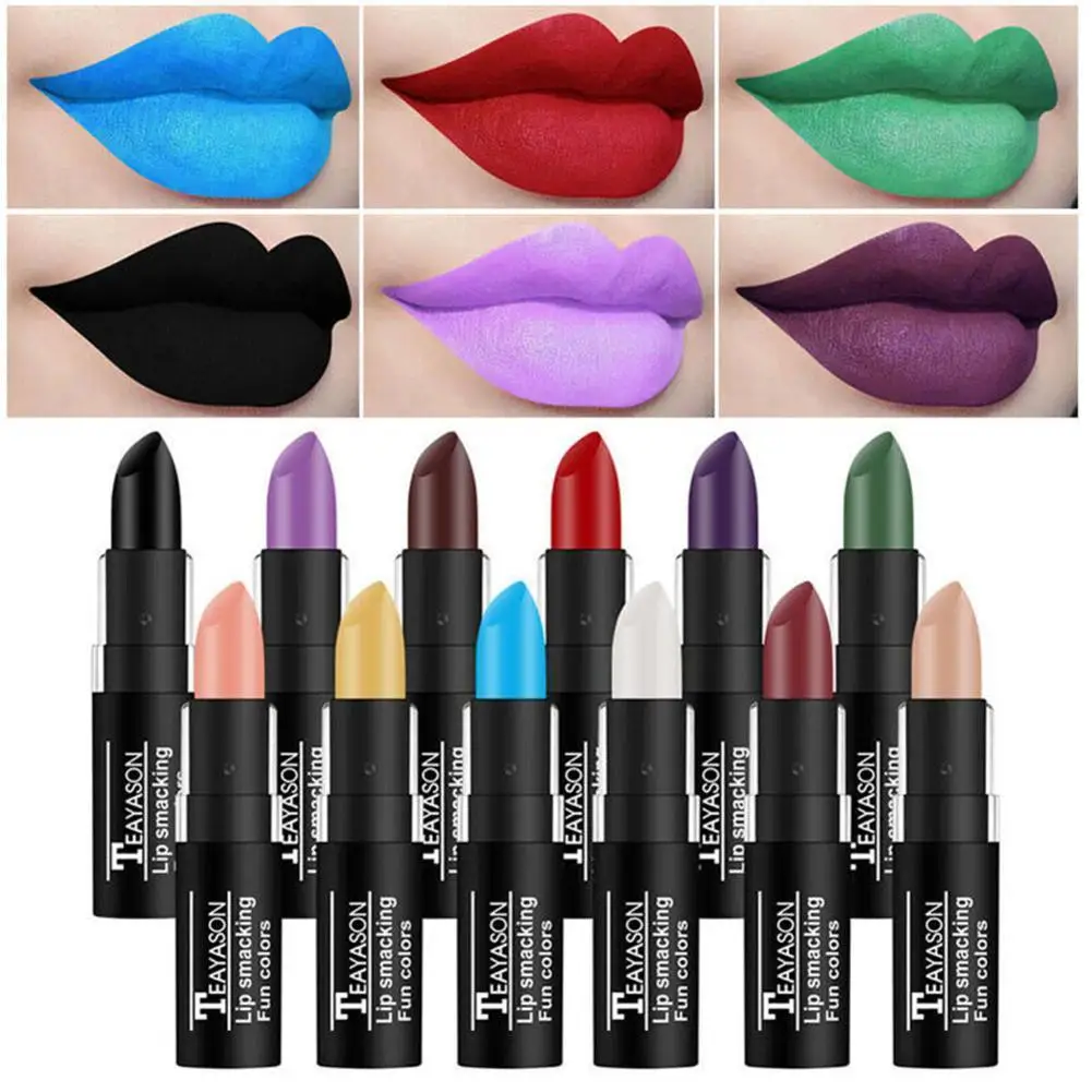 

12Color Matte Waterproof Velvet Nude Lipstick Sexy Red Brown Pigments Durable Lip Mud Non-stick Cup Rose Red Lip Gloss Makeup