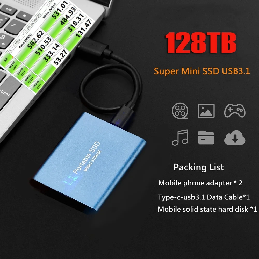 2TB High-speed 256TB 500GB SSD Portable External Solid State Hard Drive 1TB 8TB USB3.0 Interface 100% Original Mobile Hard Drive
2TB High-speed 256TB 500GB SSD Portable External Solid State Hard Drive 1TB 8TB USB3.0 Interface 100% Original Mobile Hard Drive