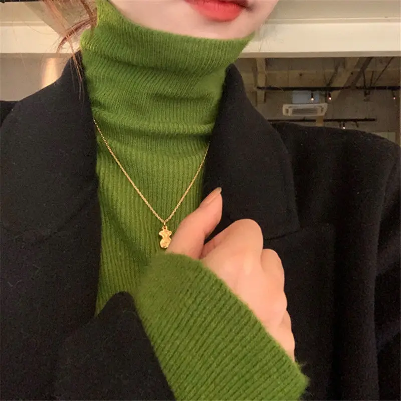 Autumn Winter Knitwear Tops Fashion Female Long Sleeve Loose High Collar Casual Knitted Shirts Women Pullover Sweaters New YL30
Autumn Winter Knitwear Tops Fashion Female Long Sleeve Loose High Collar Casual Knitted Shirts Women Pullover Sweaters New YL30