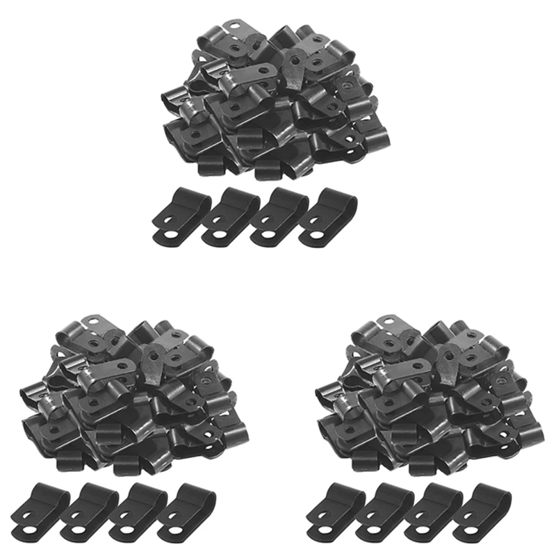 

3000 Pcs 1/4 Inch Black Nylon R-Type Cable Clips For Mounting Indoor Outdoor Rope Light Electrical Wire Clamp Fastener