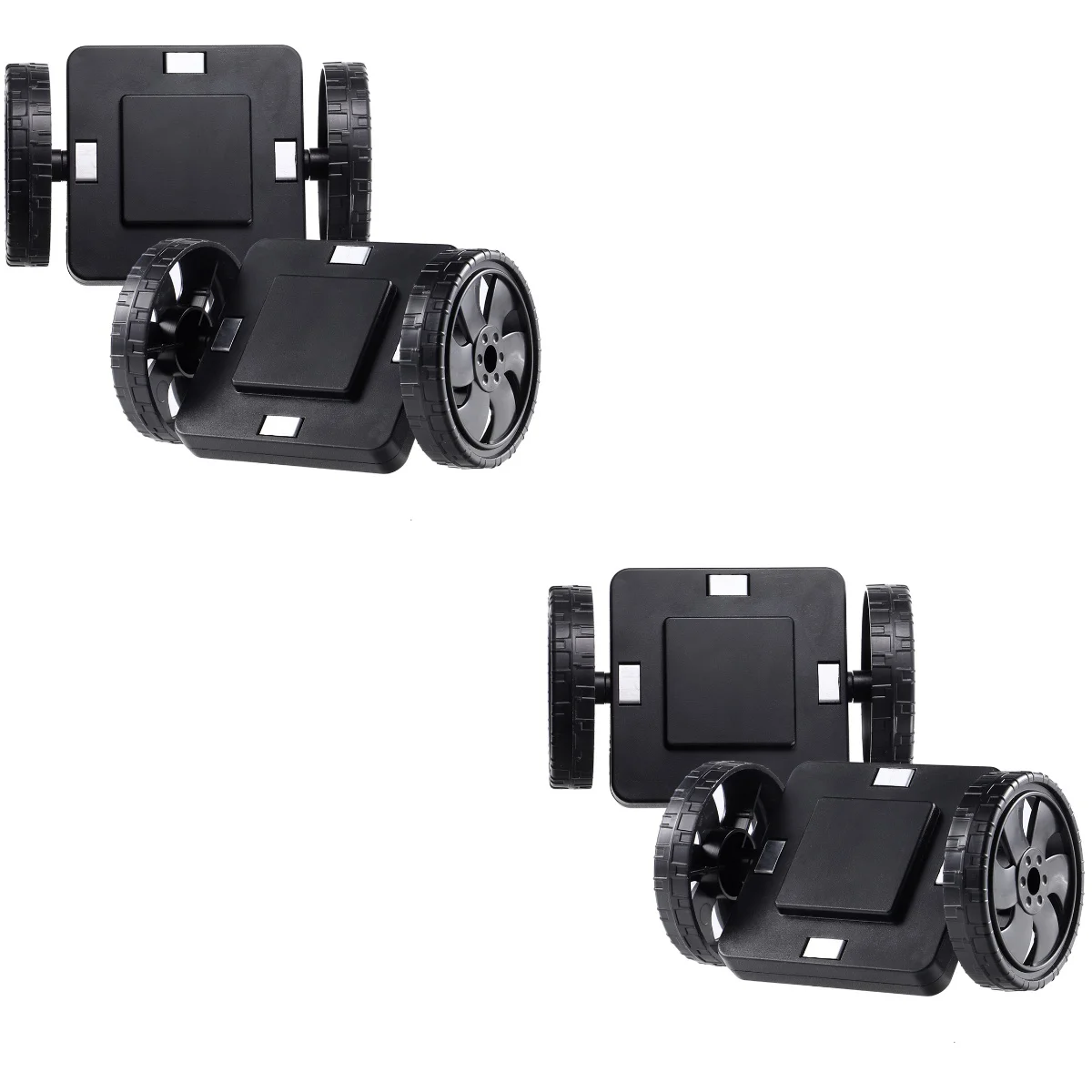 

4 pcs Intelligent Magnetic Wheels Construction Base Wheels for Kids Children Toddlers Preschool Gift Toys ( Black )