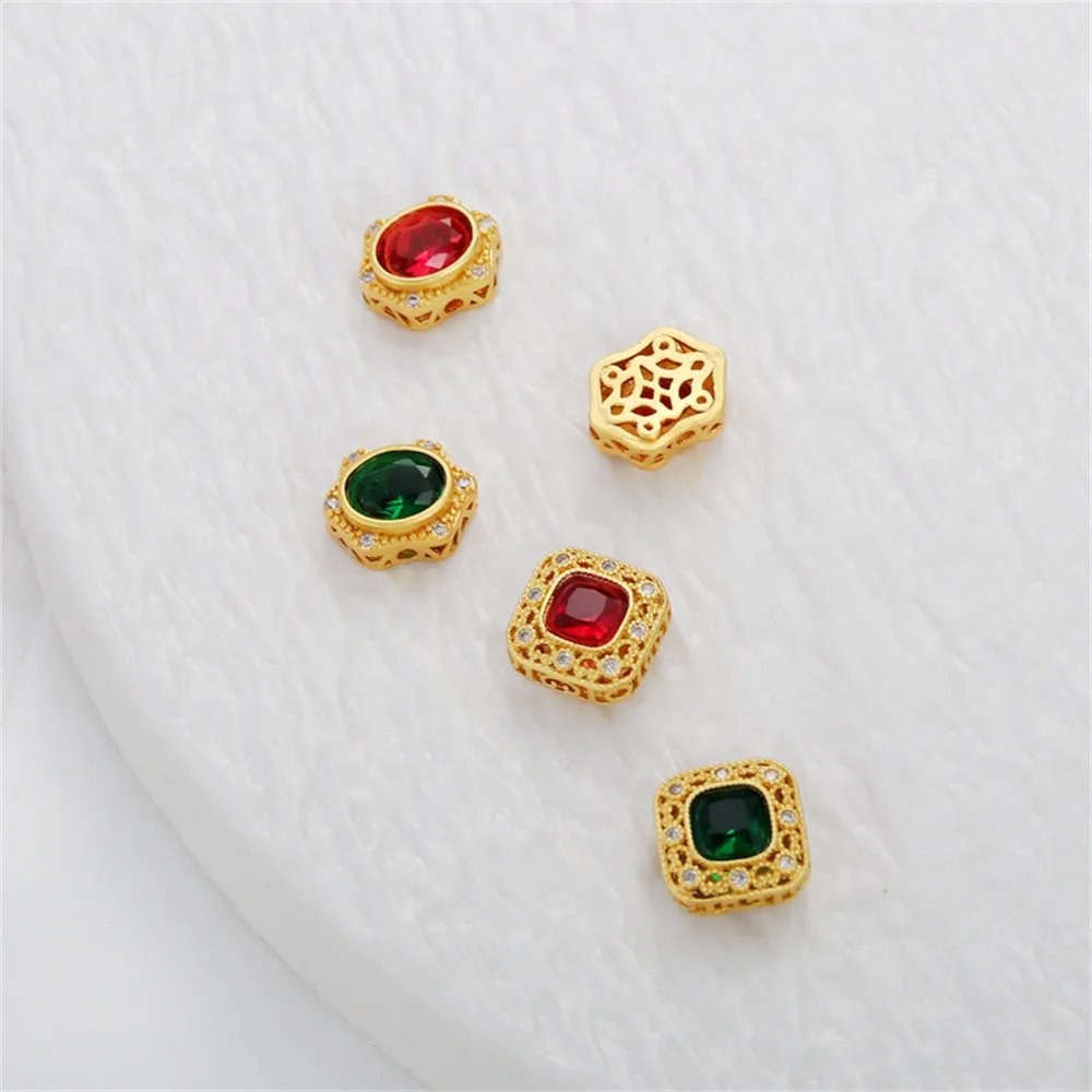 18K gold-coated square zircon hollow through-hole separated beads 12mm dumb gold diy bracelet necklace with loose beads
18K gold-coated square zircon hollow through-hole separated beads 12mm dumb gold diy bracelet necklace with loose beads