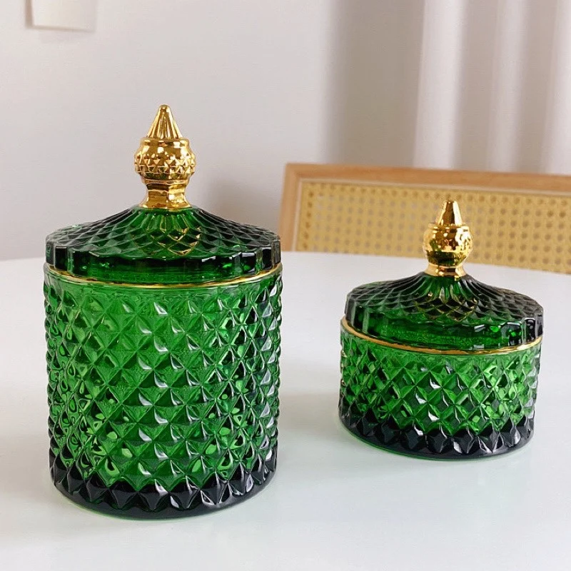 Retro Dark Green Jewelry Jar Glass Gold Storage Box Glass Jar Cotton Swab Can Gold Storage Jar
Retro Dark Green Jewelry Jar Glass Gold Storage Box Glass Jar Cotton Swab Can Gold Storage Jar
