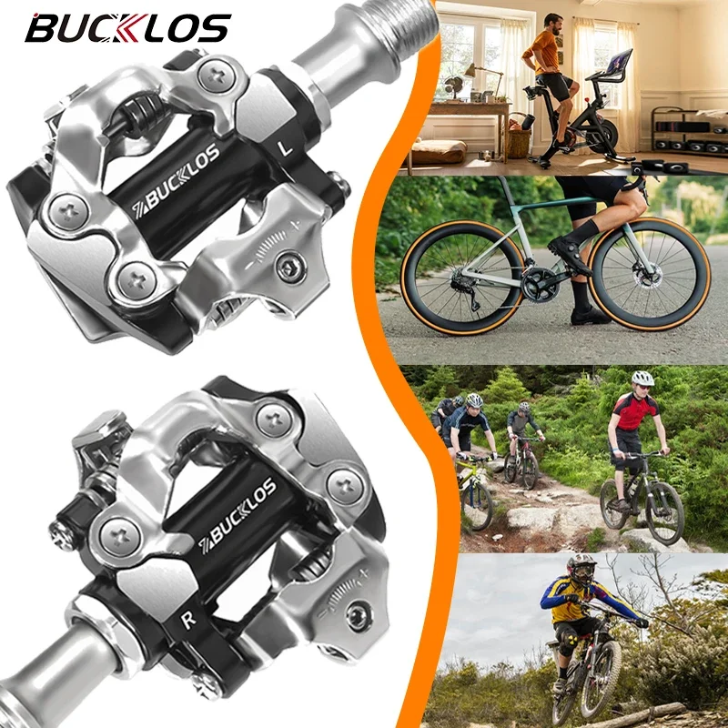 

Педали BUCKLOS Mtb подходят для Shimano SPD, педаль из алюминиевого сплава для горного велосипеда, самоблокирующаяся с клипсами, с уплотненным подшипником