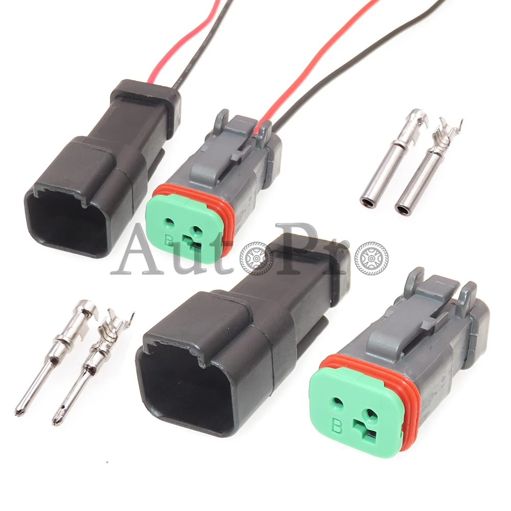 

1 Set 2 Hole Automobile Wire Socket DT04-2P-E005 DT06-2S-EP06 Auto Male Female Docking Adaptor Car Waterproof Sealed Connector