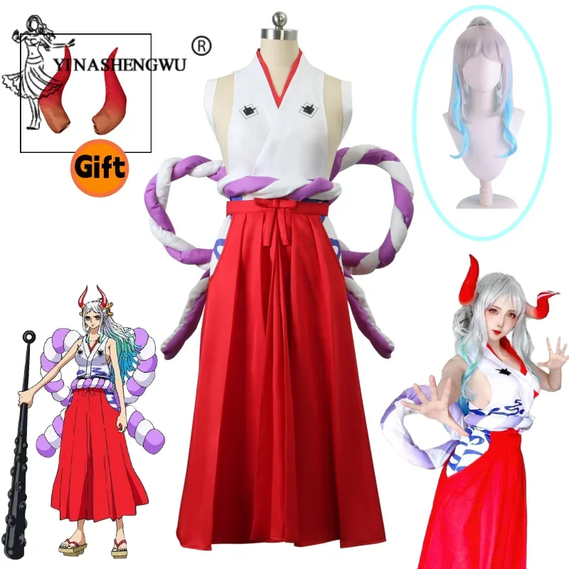 ONEPIECE Yamato Cosplay Costume Set Women Kimono Cosplay Anmie Wig Headwear Prop Halloween Carnival Party Uniform Suit Role Play
ONEPIECE Yamato Cosplay Costume Set Women Kimono Cosplay Anmie Wig Headwear Prop Halloween Carnival Party Uniform Suit Role Play